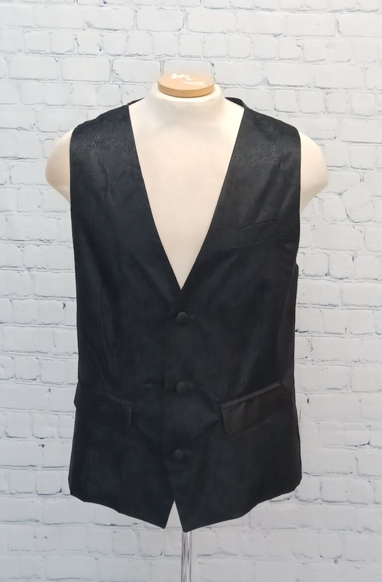 Black Paisley Jacquard Vest